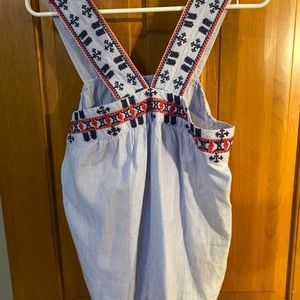 Embroidered V- Neck halter/tank